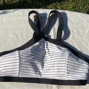 CALIA by Carrie Underwood White & Black Striped Bikini Top